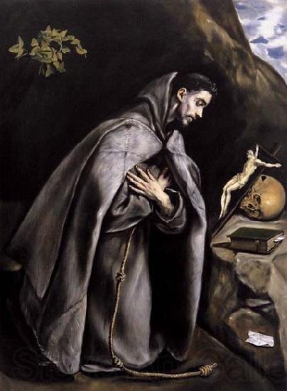 GRECO, El St Francis Meditating Spain oil painting art